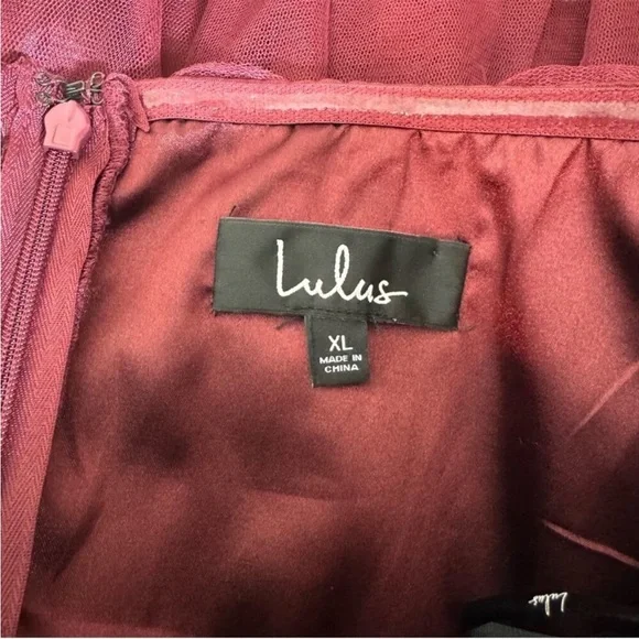 Lulu’s Love at first Twirl strapless size XL tulle deep red dress NWT - Picture 7 of 7